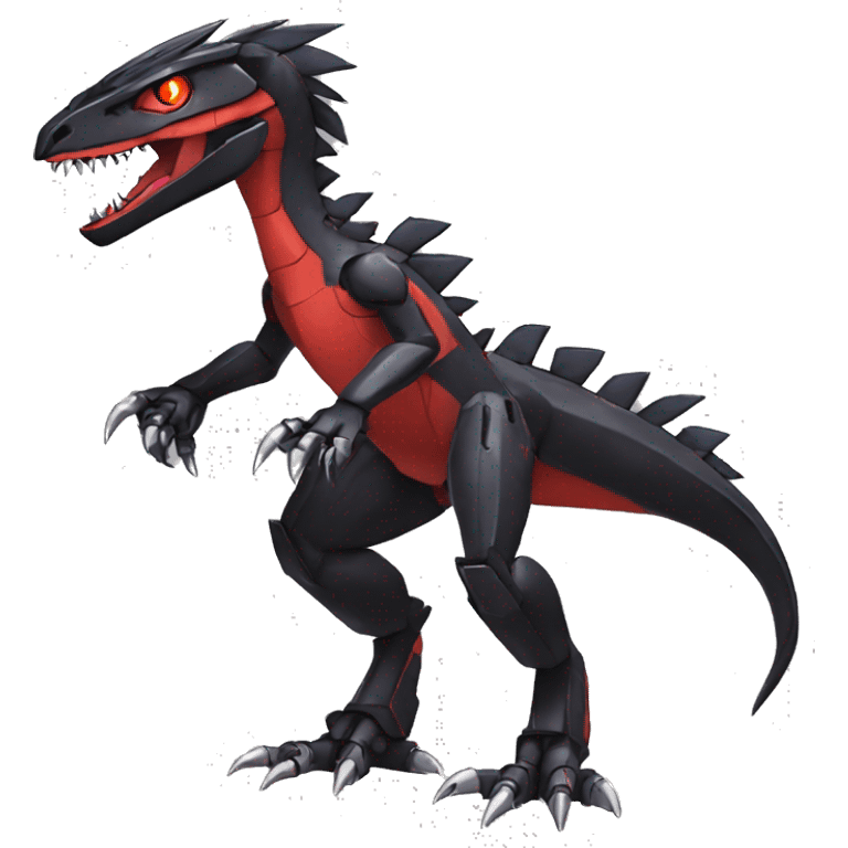  Cool Edgy Black Red Digimon-Fakemon-Guilmon-Velociraptor-Dragon-Mecha full body emoji