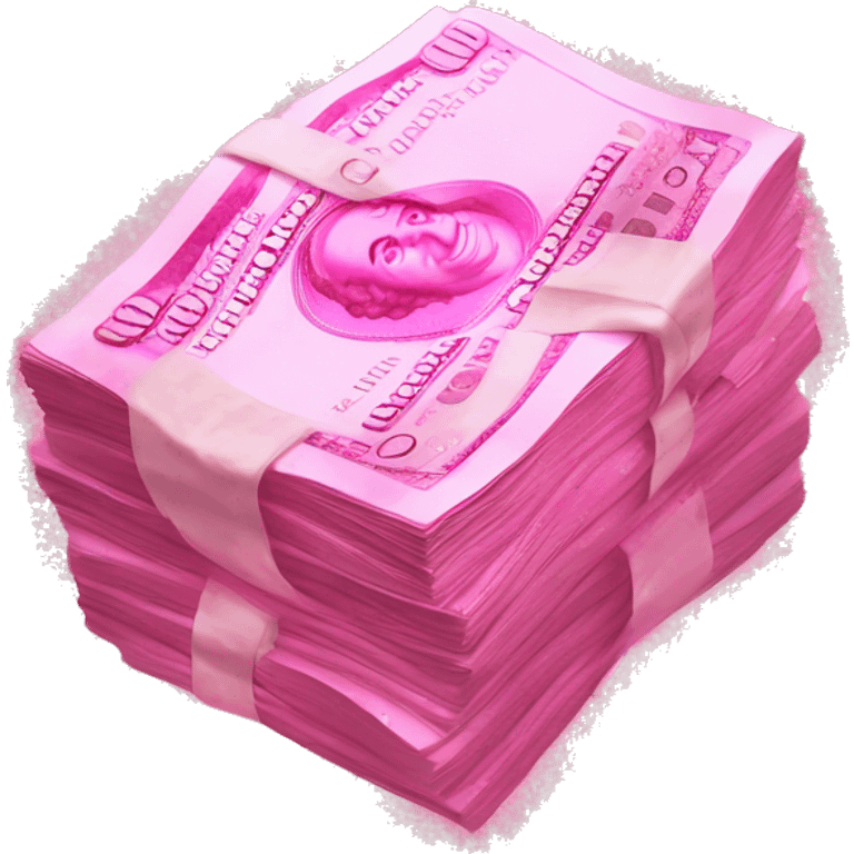 sparkly pink wad of cash emoji