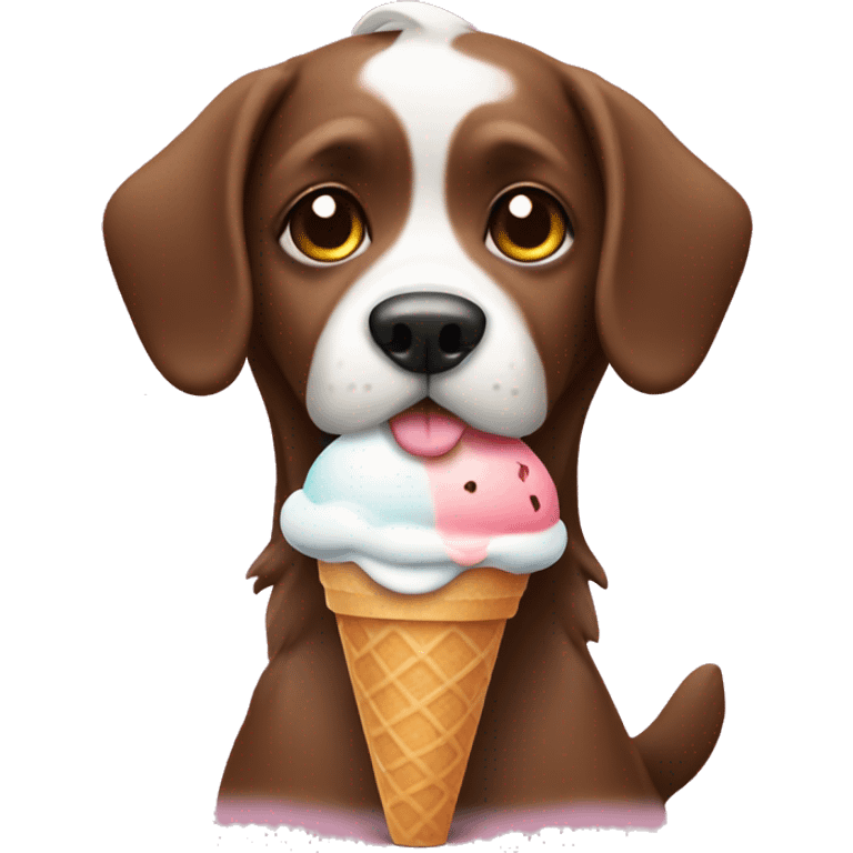 Dog with ice cream emoji