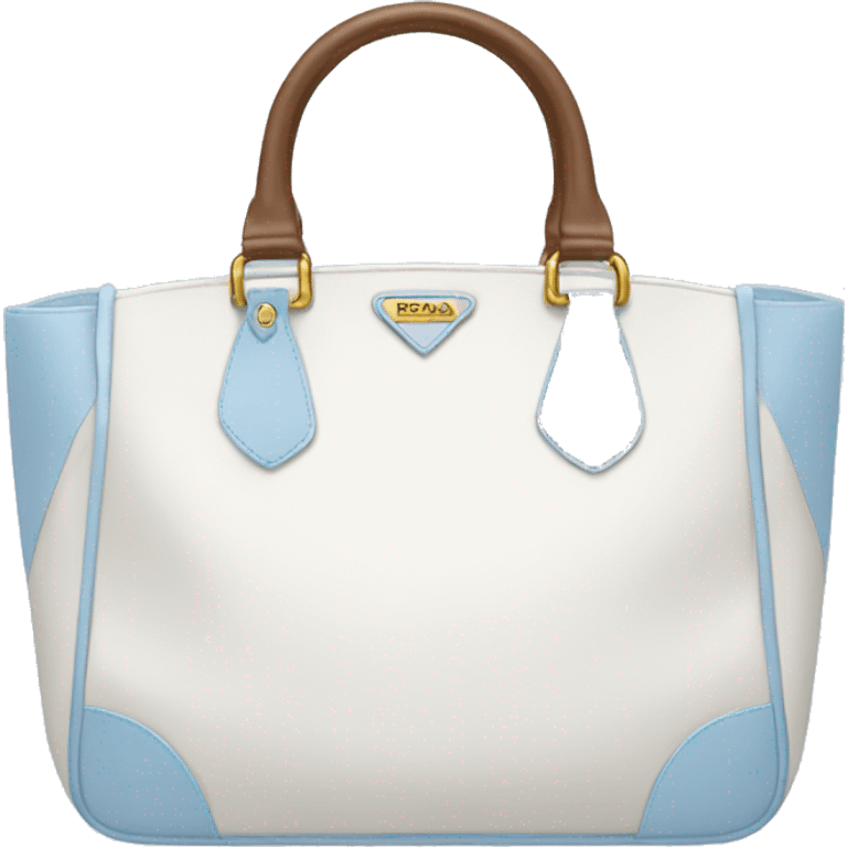 Prada white and light blue bag  emoji