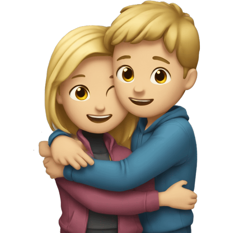 Boy and girl huging emoji