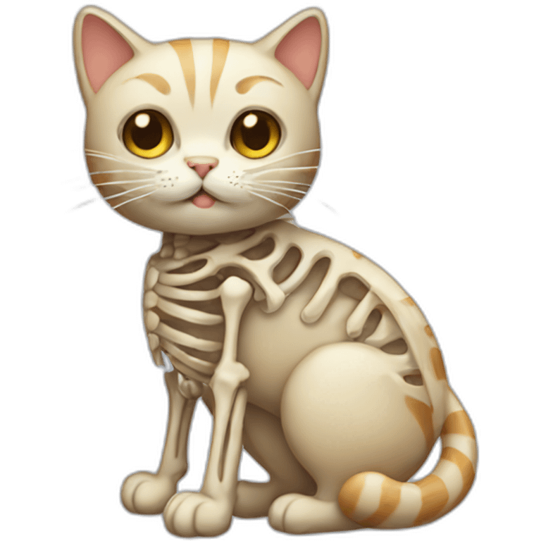 cat with skeleton body emoji