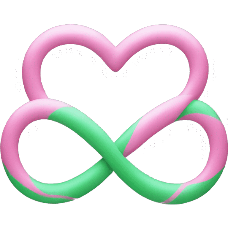 Green and pink infinity emoji