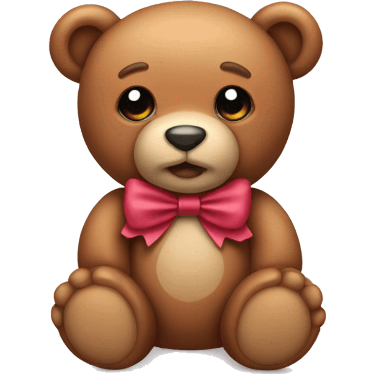 Teddy bear wearing a bow emoji