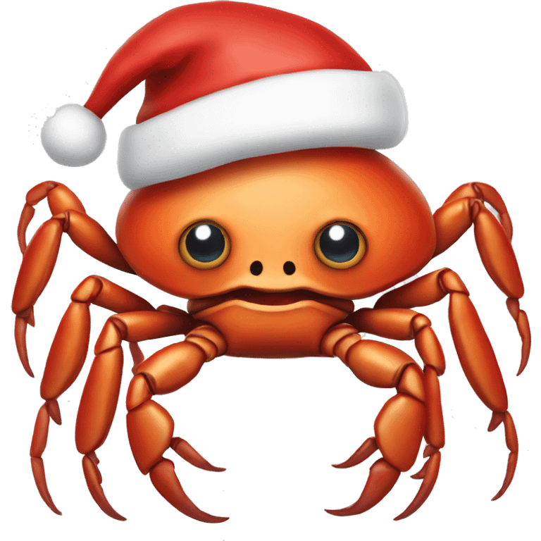 Crab with Santa hat emoji