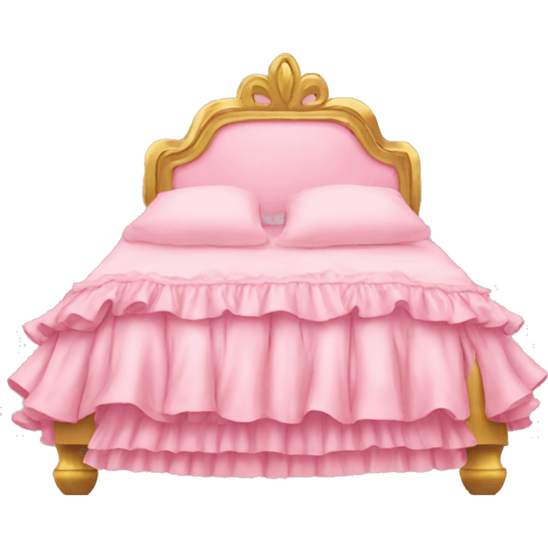 pink and gold bed with ruffles emoji