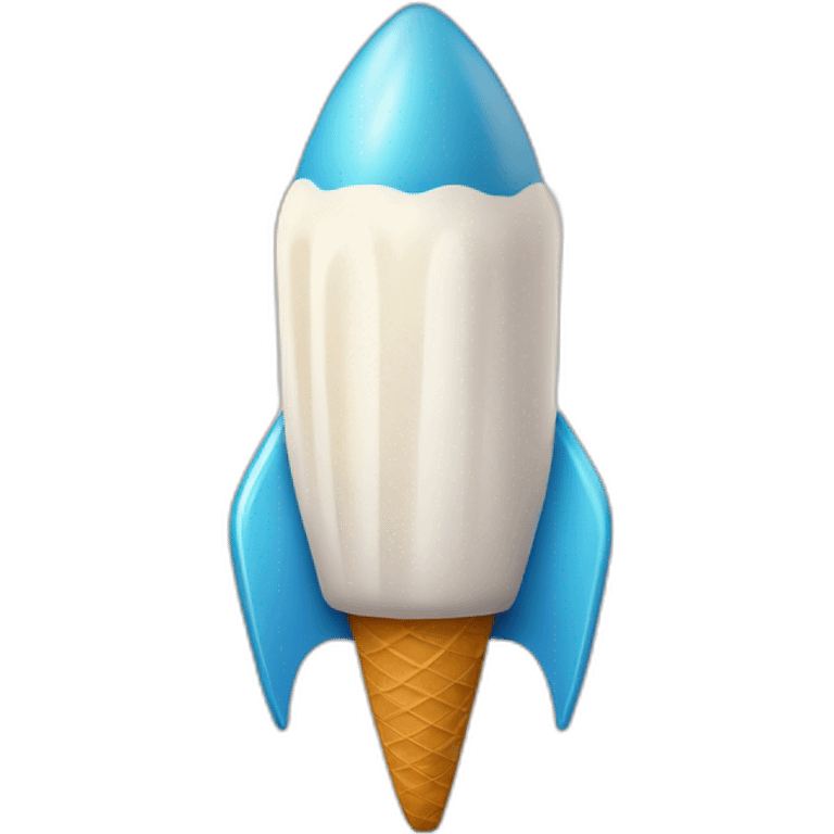 ice cream cone rocket ship pointing up and to the right emoji