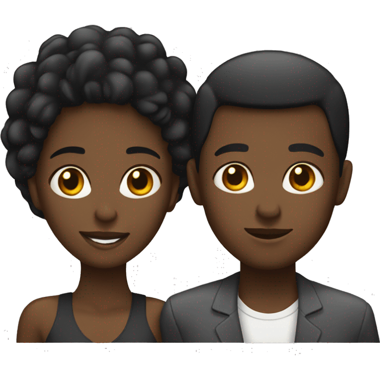 Black couple male and female emoji