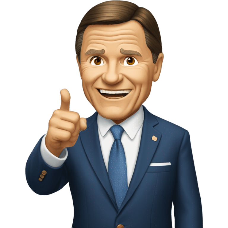 Kenneth Copeland standing up pointing forward  emoji