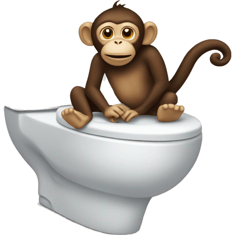 toilet with a monkey emoji