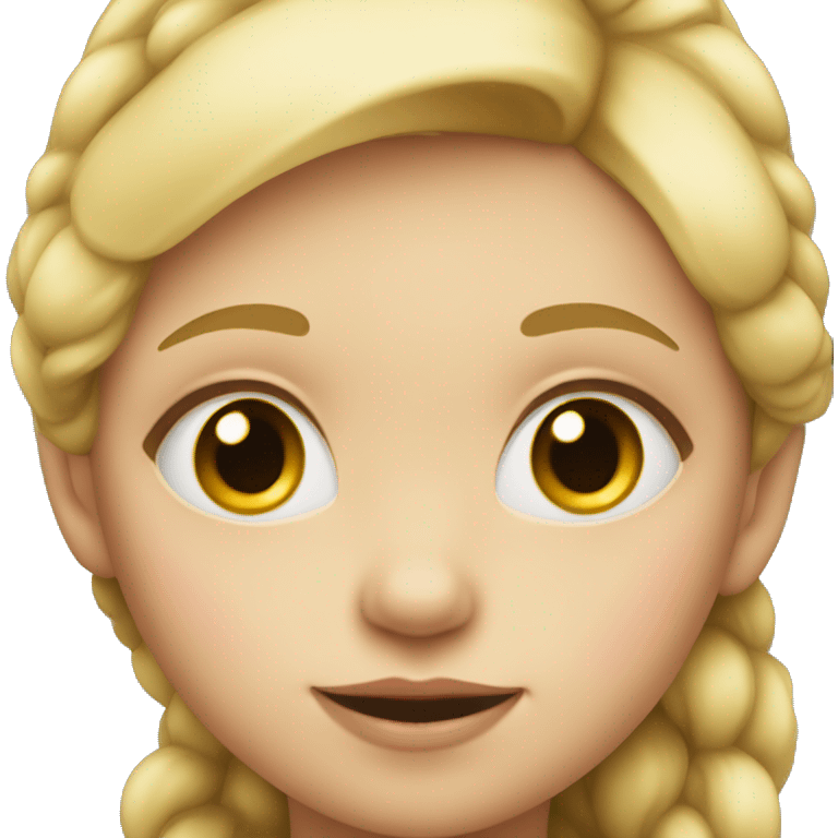 blonde headed little girl with red cheeks emoji