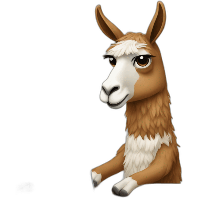 a llama typing on a computer emoji