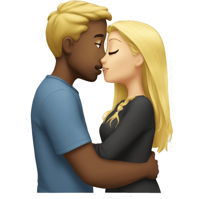 Guy kissing a blond girl  emoji