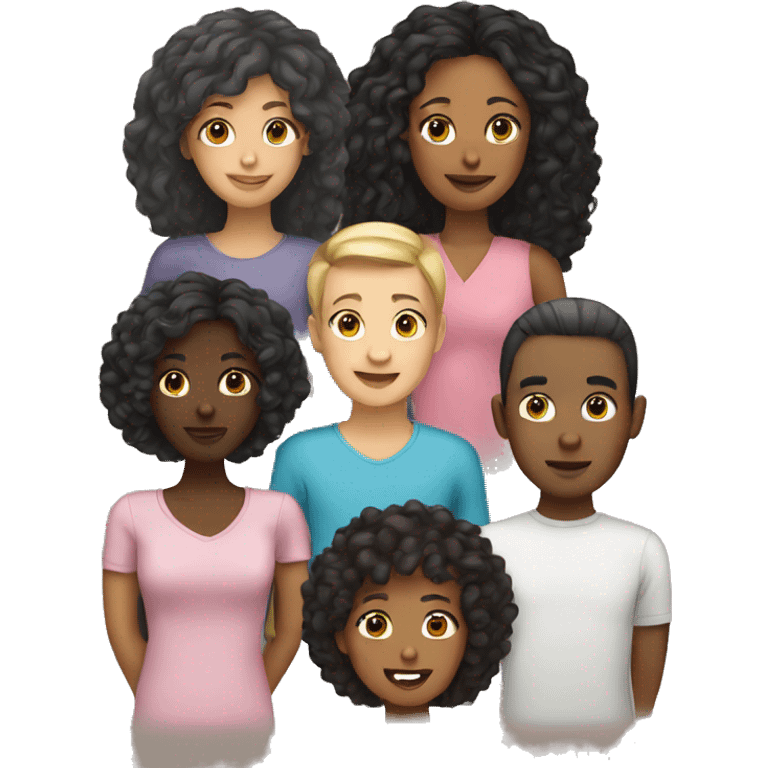 Mixed race friend group emoji