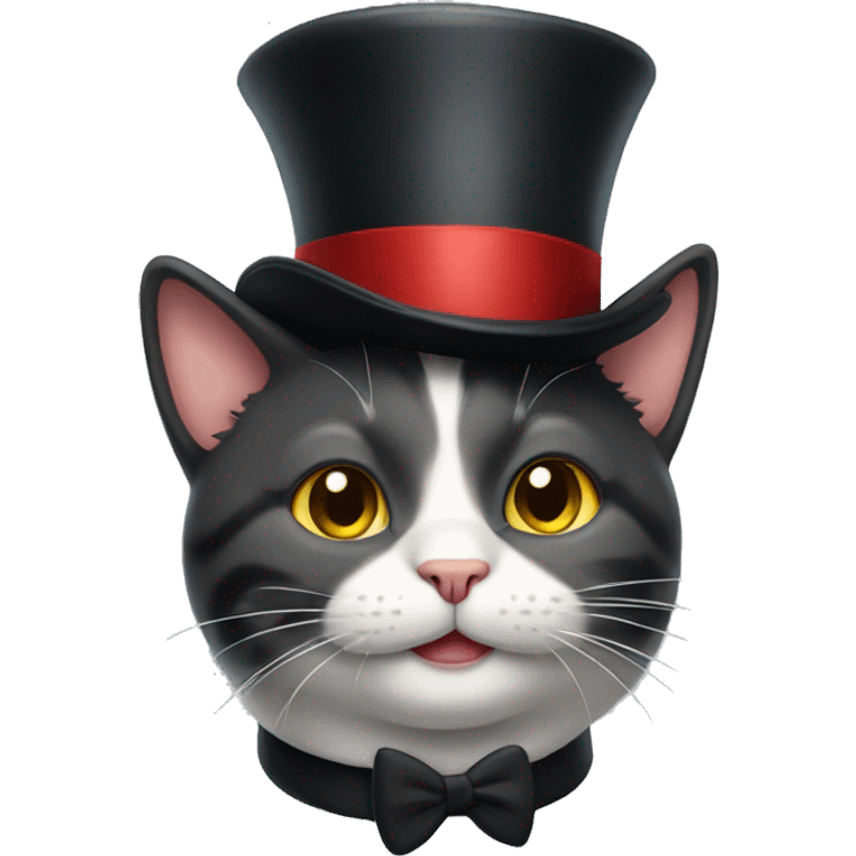 Cat wearing a top hat emoji