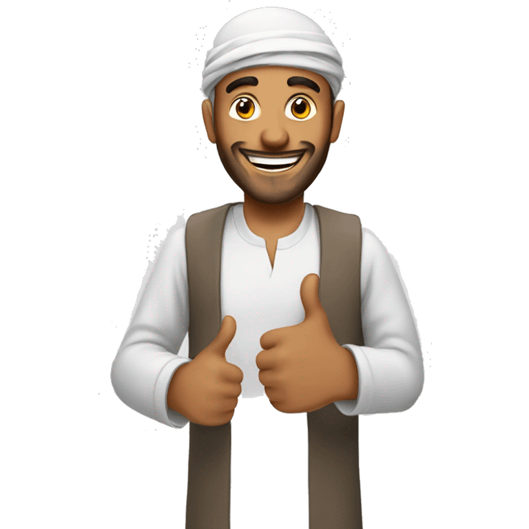 Smling Arabic man showing thumbs up  emoji