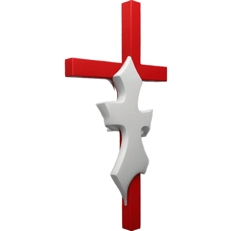 red standing cross emoji