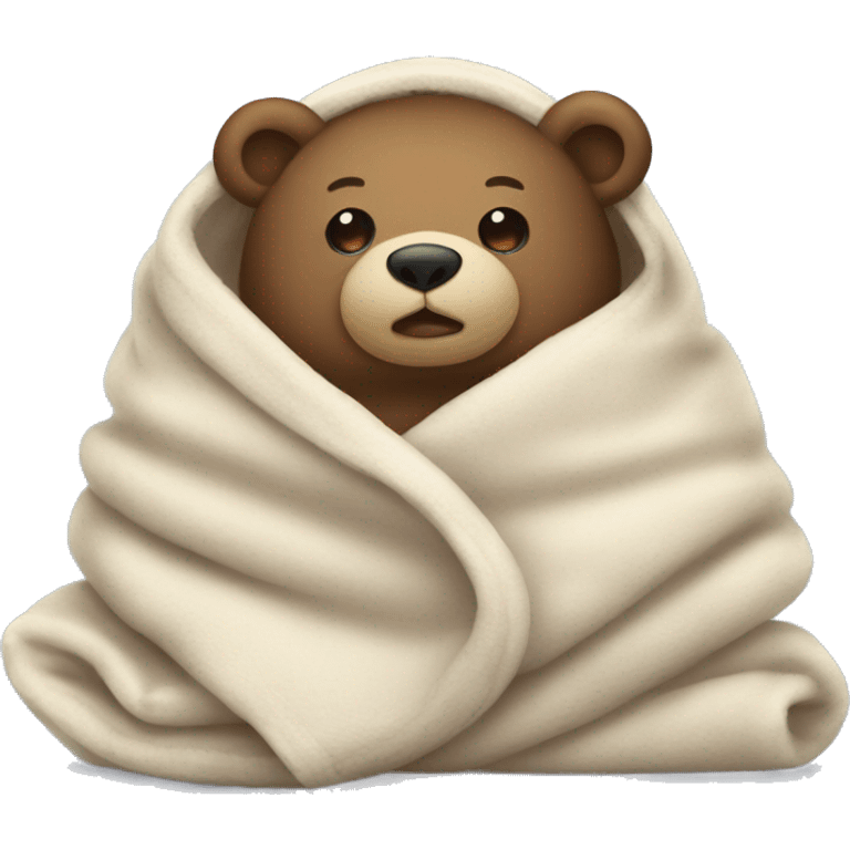 cozy bear in a blanket emoji