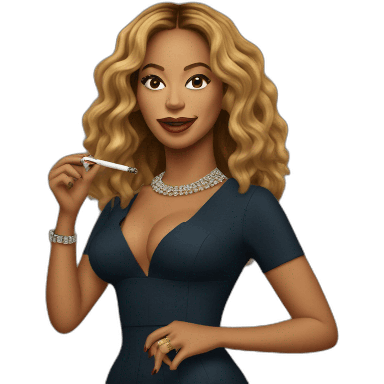 Beyoncé with a ciggy emoji