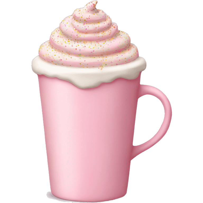 Light pink latte with sprinkles tied with a bow emoji