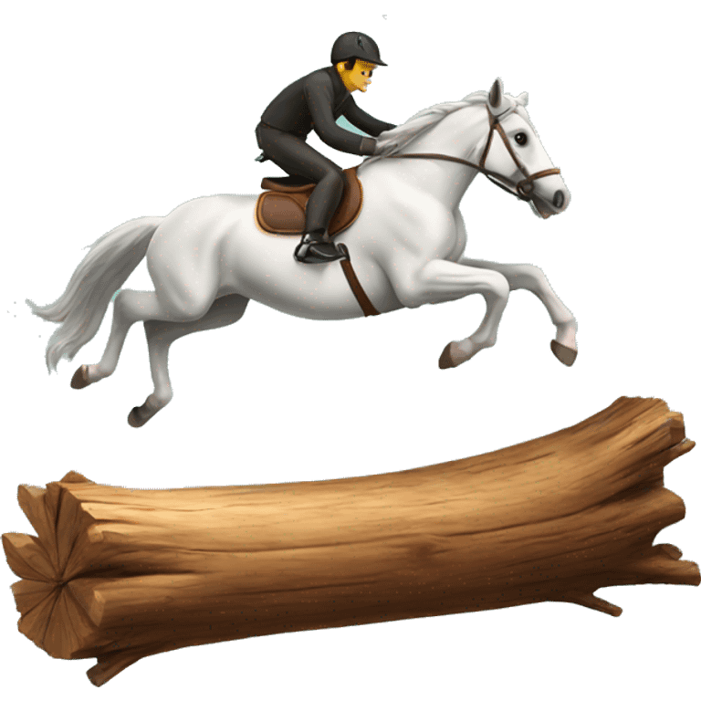 Horse jumping over log emoji