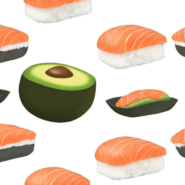 Avocado and salmon sushi emoji