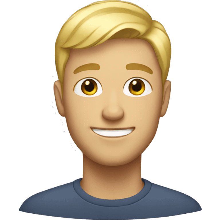 Blonde dude with short hair smiling emoji