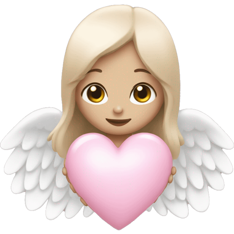 Angel with a light pink heart emoji