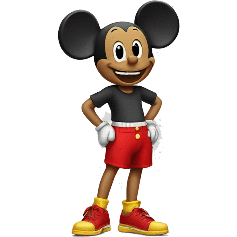 Mickey Mouse with red shorts and yellow shoes emoji