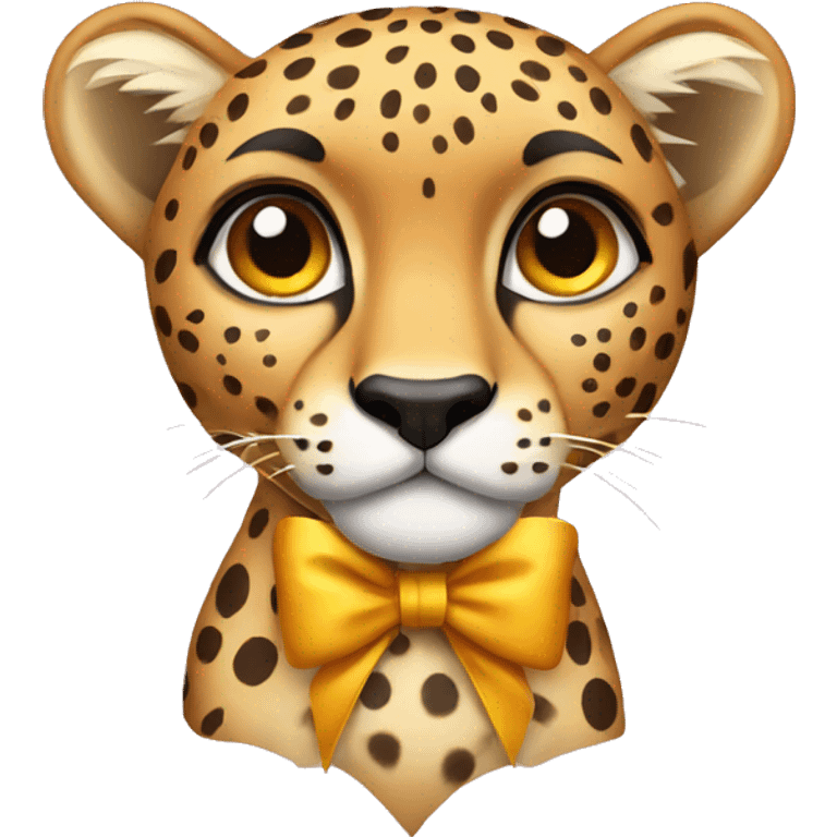 Cheetah with a bow emoji