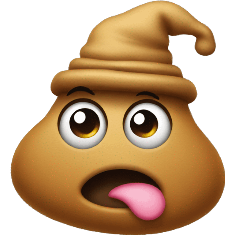 Poop with a hat emoji