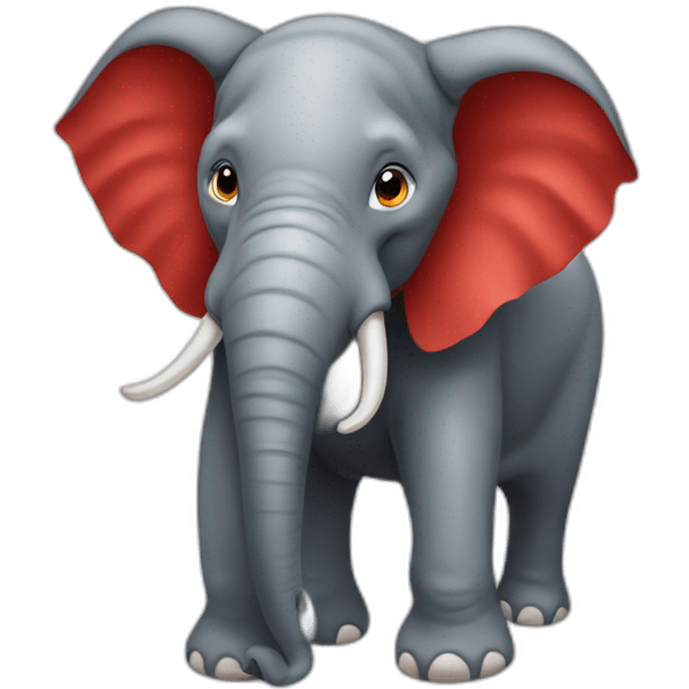 Éléphant rouge emoji