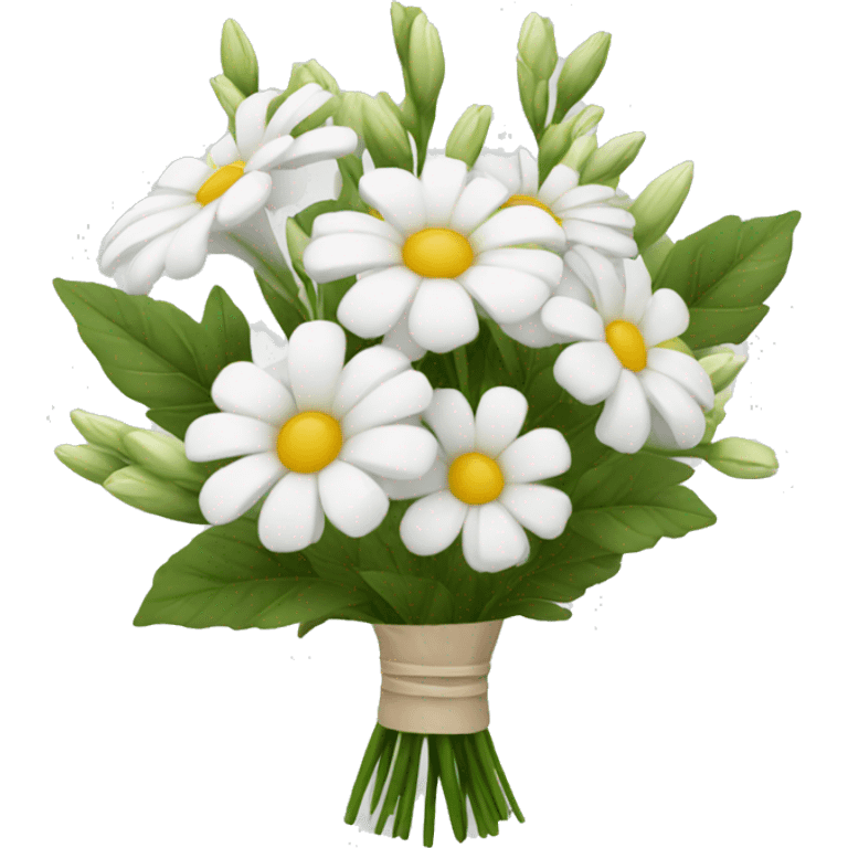 Flower bouquet white emoji