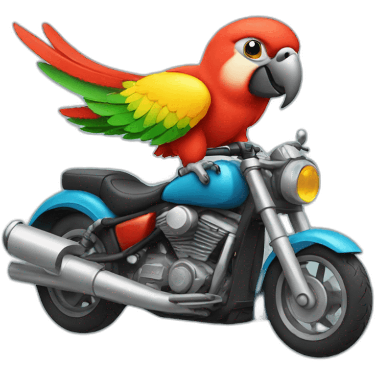 Parrot on a motorcycle emoji