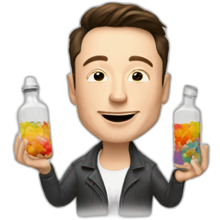 elon musk doing drugs, for educational purposes only, inclusiveness and positive, LGTBQ+ emoji