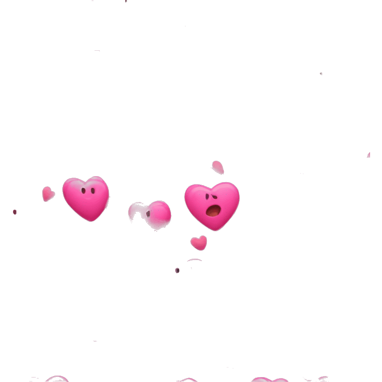 heart eye emoji with pink hearts emoji