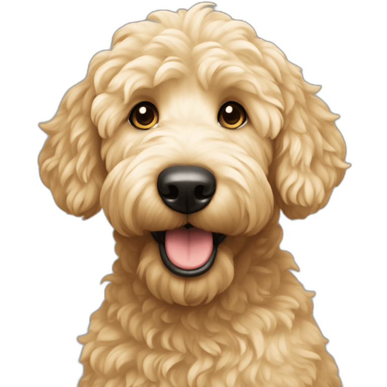 Golden doodle (cream colored) with more of a waving coat emoji