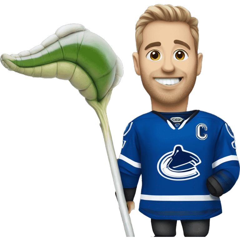 Worm wearing a canucks hockey jersey emoji