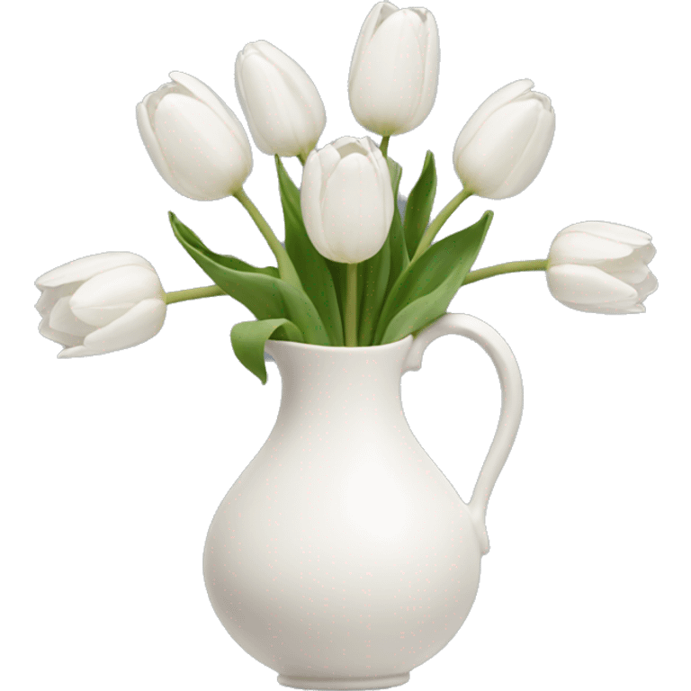 White tulips vase emoji