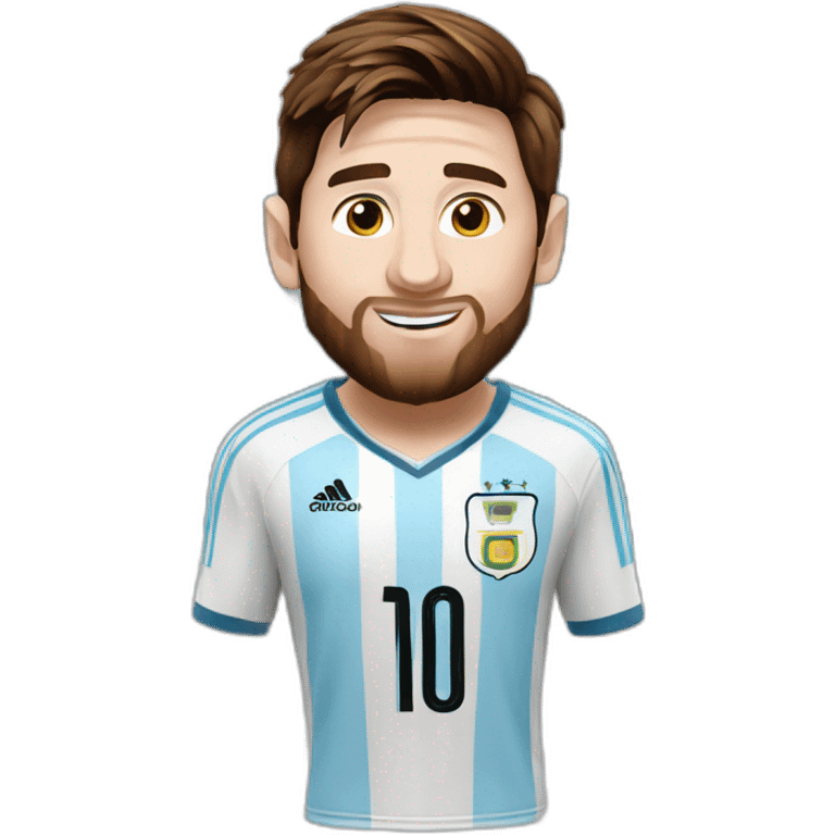 leo messi argentina with world cup emoji