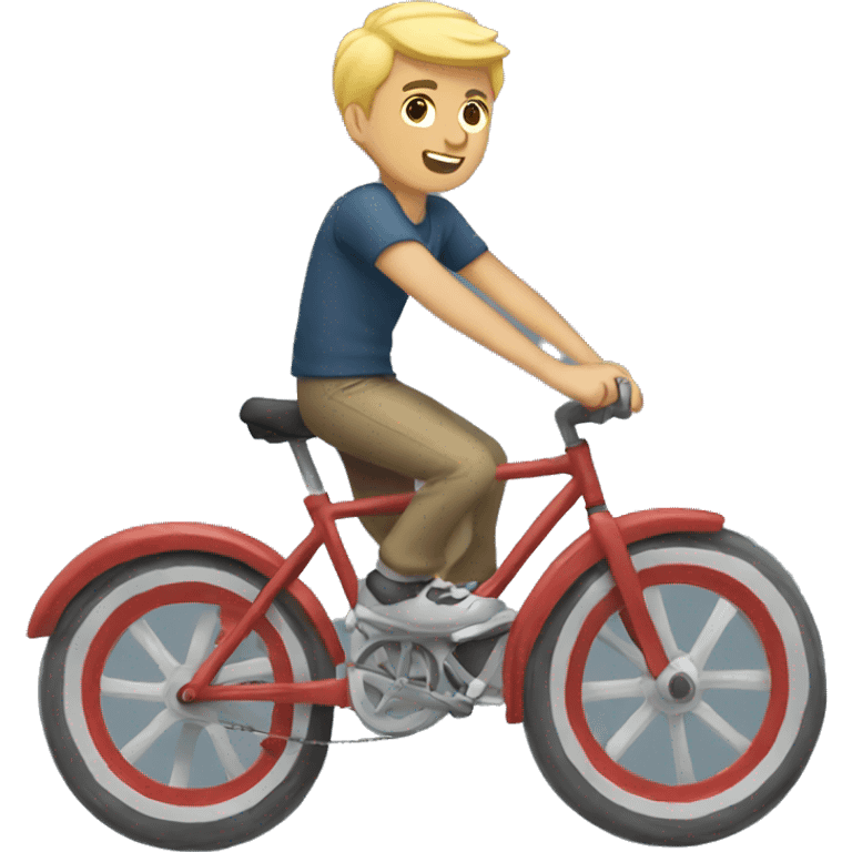 young blonde guy riding a bike emoji