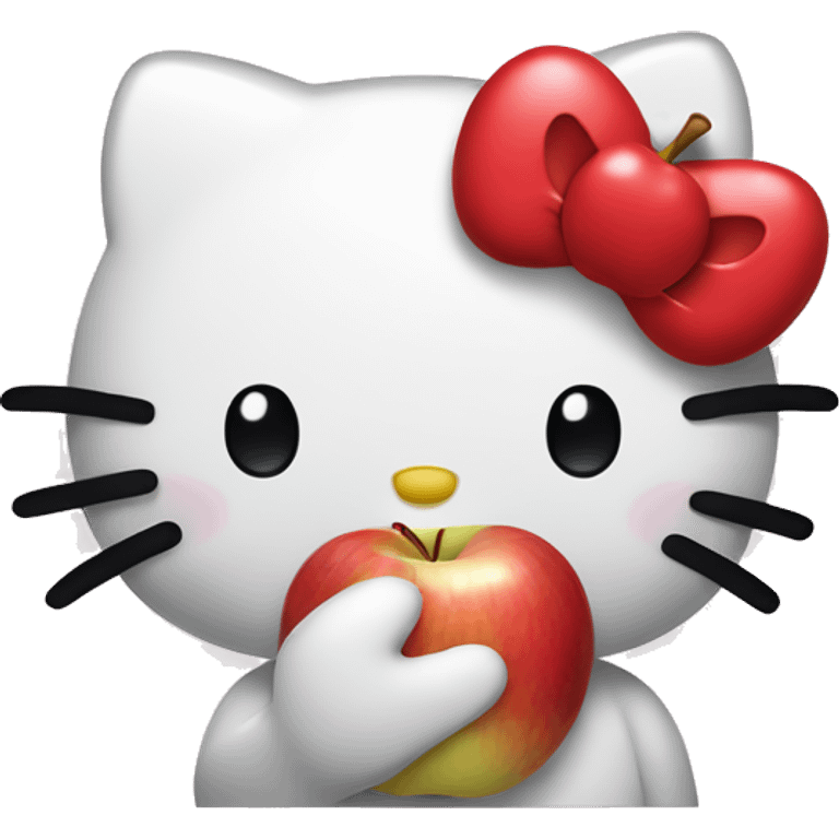 Hello kitty eating an apple  emoji