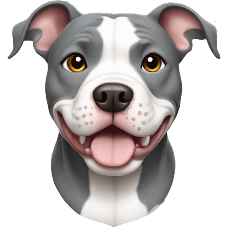 Grey and white pitbull  emoji