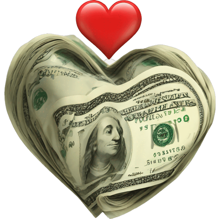 Heart with money in it emoji