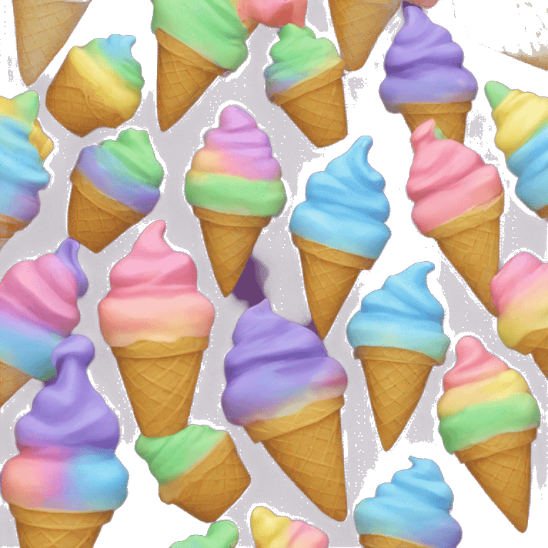 Rainbow ice cream emoji