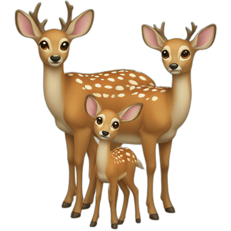 Deer family 3 person emoji