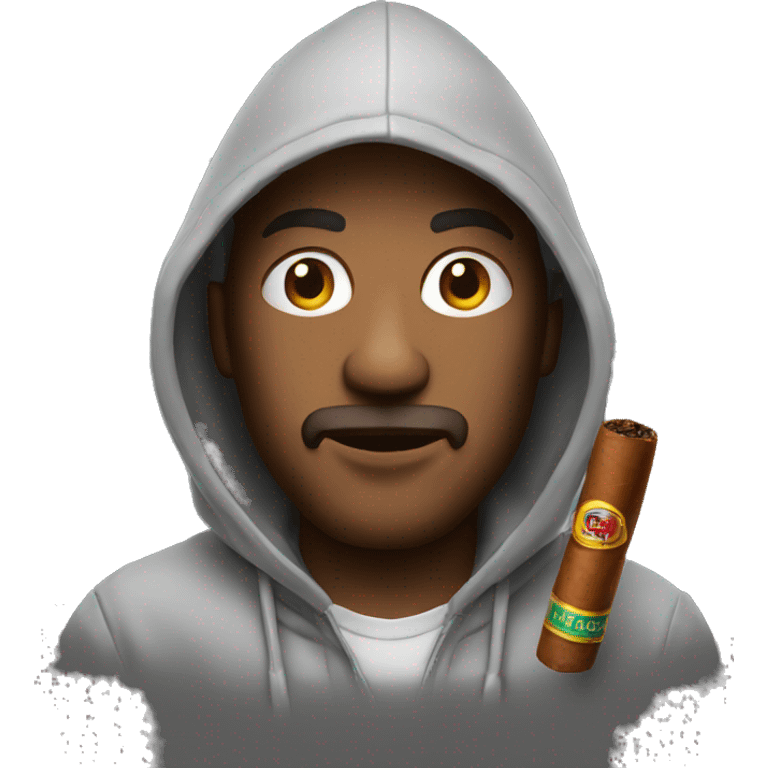 Men with cigar in hoodie emoji