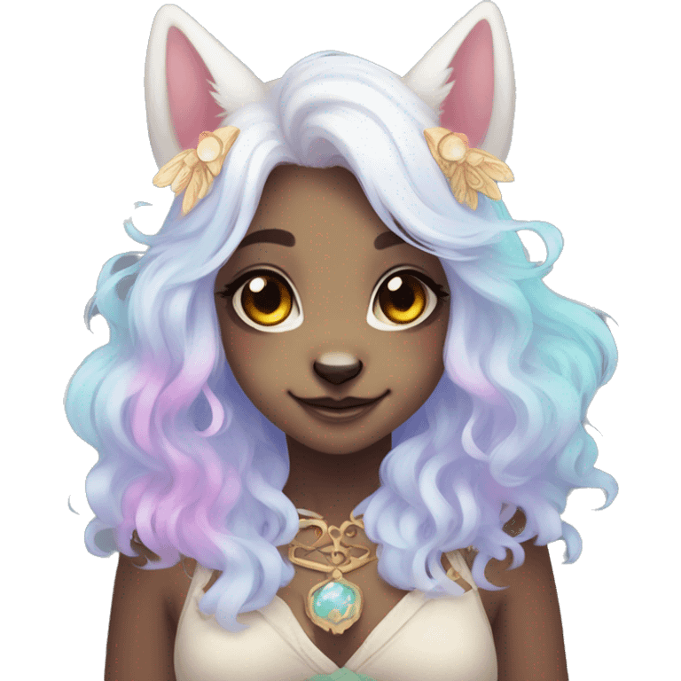 Kawaii bright fantasy ethereal anthro fursona animal emoji