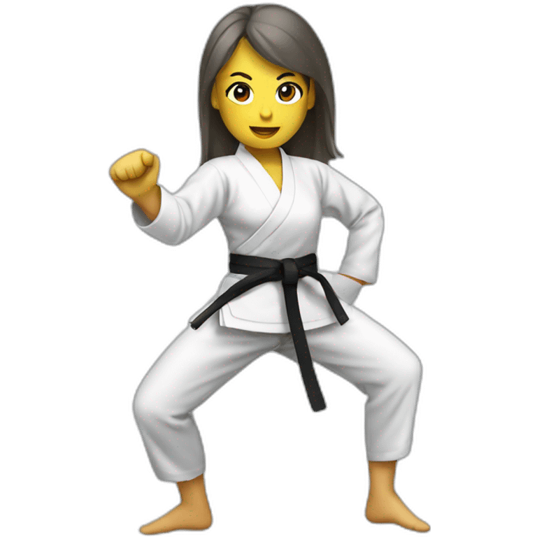 karate woman in grey pantyhose emoji