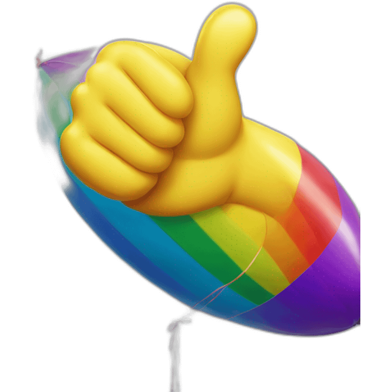 thumbs up sign on a rainbow balloon emoji